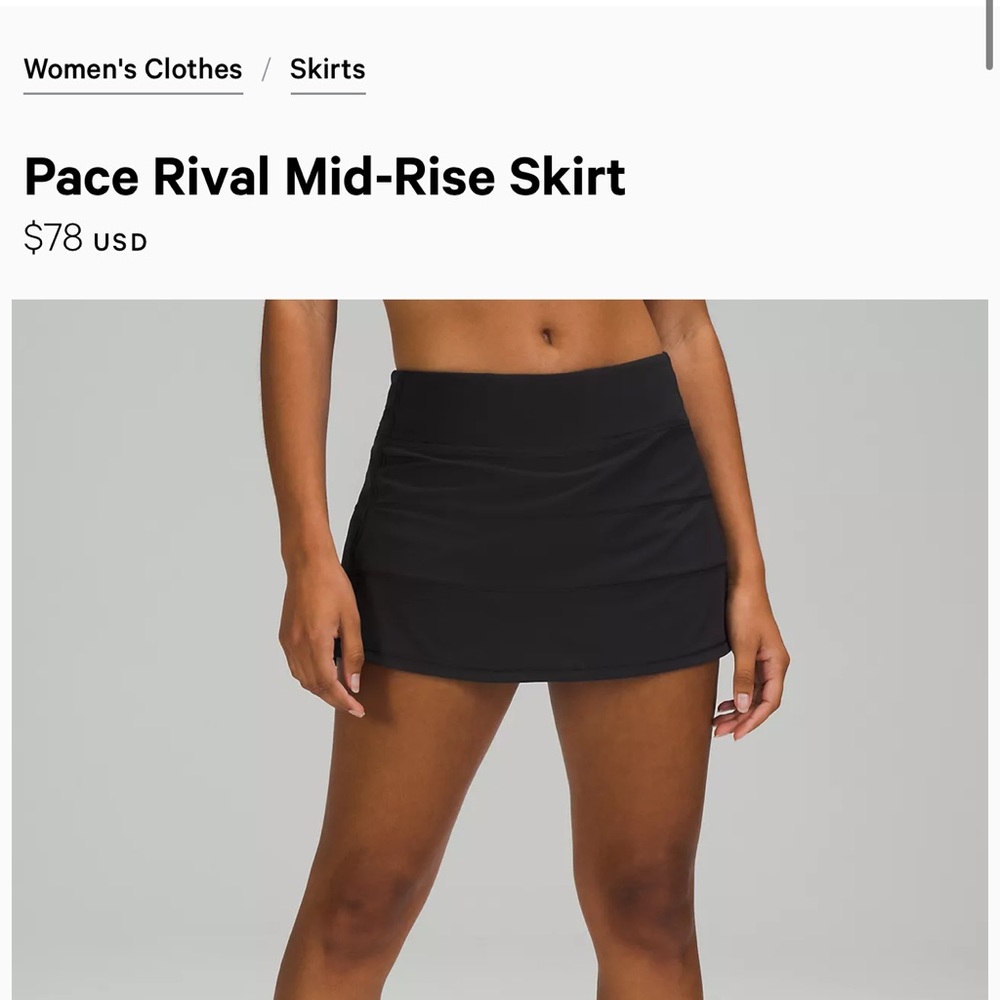 Black Lululemon Skirt